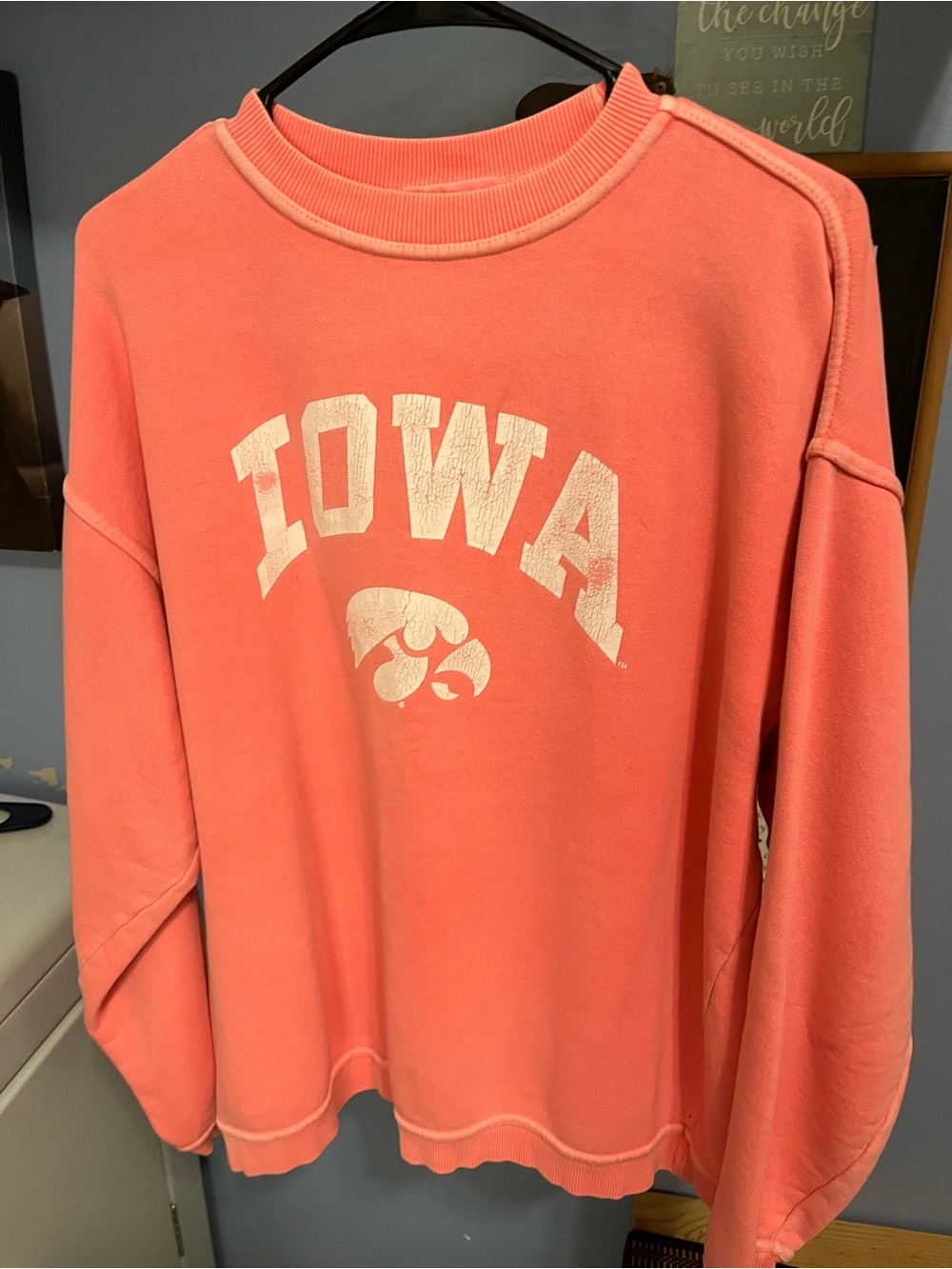 Genuine Merchandise Coral Iowa Crewneck Sweatshirt